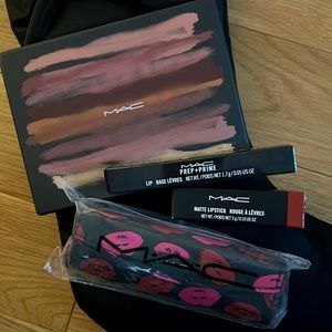 NEW ✨MAC Gift Set: Lipstick,Lip Primer,Eyeshadow Palette,Lipstick Case,Stocking